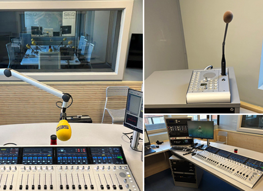 Detalles de los estudios de la Cadena SER Radio Bilbao con la consola de audio DHD SX2